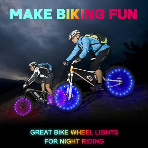 TINANA 2 Tire Pack LED Bike Wheel Lights, Ultra Bright Waterproof Spoke Lights for Night Riding Safety