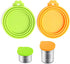 Comtim Pet Food Can Cover - Silicone Can Lids for Dog and Cat Food (Universal Size, Green and Orange)