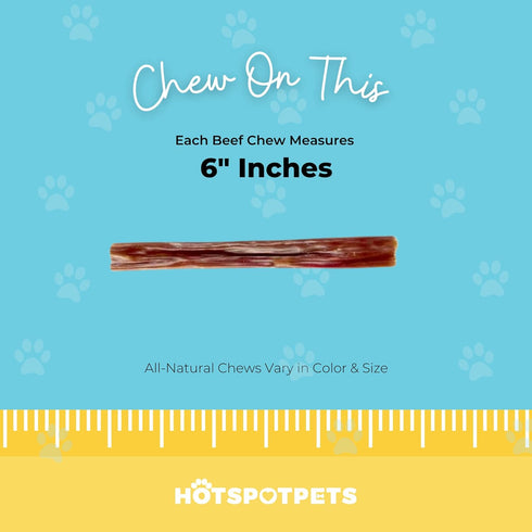 hotspot pets Beef Gullet Sticks for Dogs 6" - All Natural Grass-Fed Chews, Rich in Glucosamine