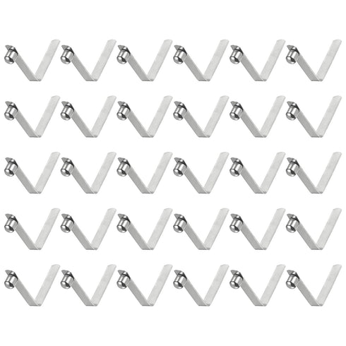 HARFINGTON 30pcs Single Button Kayak Paddle Snap Spring Clip, 65Mn Spring Steel V-Shaped Solid Lift Clips