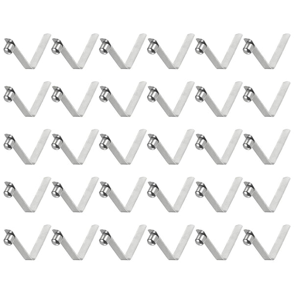 HARFINGTON 30pcs Single Button Kayak Paddle Snap Spring Clip, 65Mn Spring Steel V-Shaped Solid Lift Clips