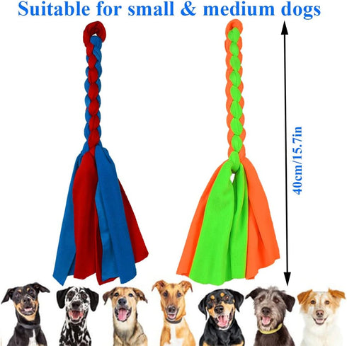 ASOCEA 2 Pack Dog Fleece Rope Toy for Dog Chase and Tug Pet Interactive Cotton Chew Toy Dog Tether Lure Toy Dog Flirt Pole Replacement Toys to Outdoor Exercise & Training for Small Medium Dogs