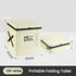 Foldable Emergency Toilet & Storage Box for Road Trips (Off-White)