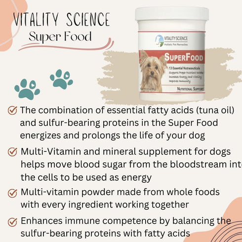 Super Food Supplement for Dogs, 98g, Increase Necessary Vitamin Intake