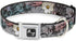 Buckle-Down Seatbelt Buckle Dog Collar - Flowers w/Filigree Pink, 1" Wide, Fits 11-17" Neck