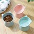 LIFKOME 3PCS Elevated Cat Bowls, Raised Plastic Tilted Pet Food Bowl for Flat-Faced Cats (Pink, Blue, Grey)