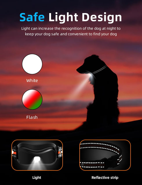 Dog Training Collar, Dog Shock Collar with Remote, Dog Electric Collar for small Medium Large Breed, Rechargeable E Collar for Dog Training with Light Beep Vibration Safe Shock Mode, IPX7 Waterproof