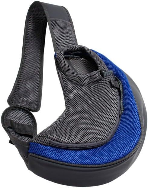 Mipcase Puppy Harness Cross-body Pet Carrier for Small Dogs, Sling Bag for Cats, Dark Blue, Polyester Travel Harness