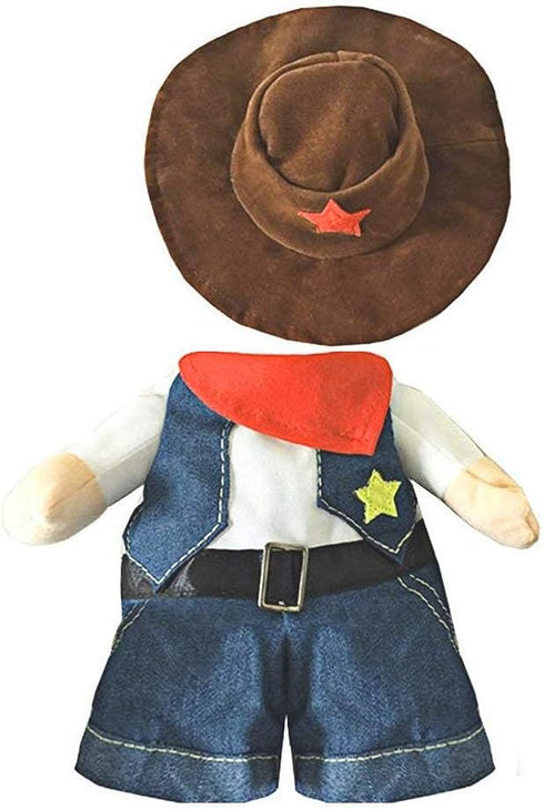 NACOCO Cowboy Dog Costume with Hat for Cat & Small Dog Clothes - Blue (X-Small)