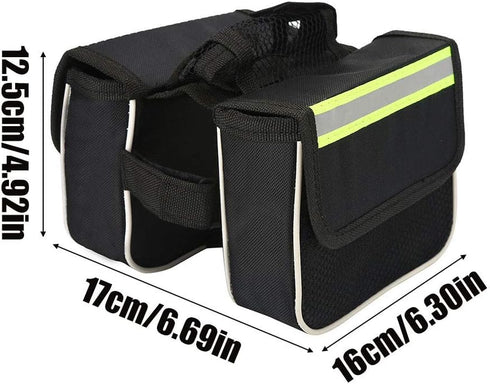 PU Bike Rear Rack Storage Bag, Durable Saddle Bag for Riding Cycling, Fits Most Bicycles