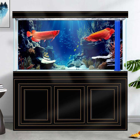 30X18IN Blue Sea Floor Aquarium Background, Natural Underwater World 3D Effect with 8 EVA Double-Sided Tape
