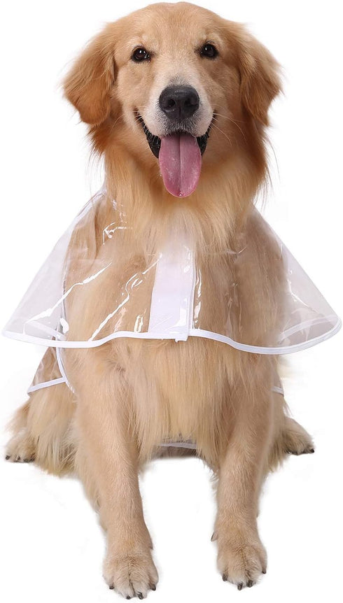 HDE Dog Raincoat Jacket, Reflective Adjustable Hooded Poncho Rain Coat for Small to X-Large Dogs, Clear - L