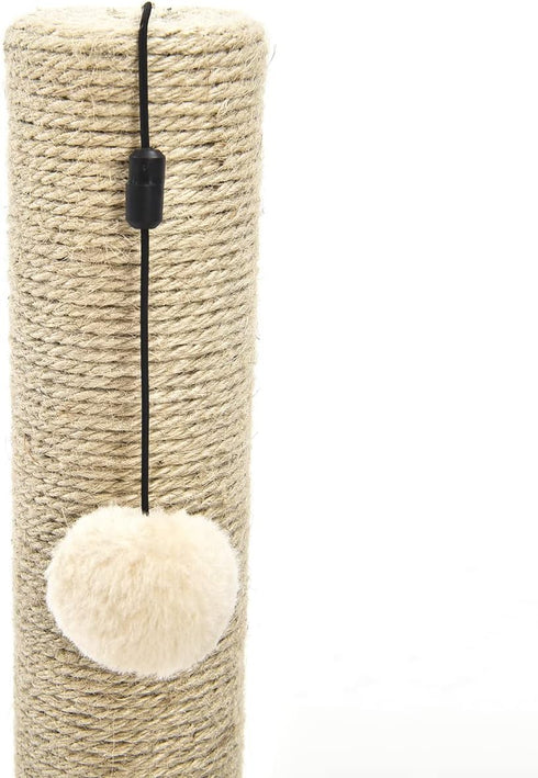 Amazon Basics Cat Scratching Post with Brush, 12.2 x 12.2 x 16.54 inch for Kittens, Beige Color