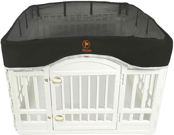 PJYuCien Dog Playpen Mesh Top Cover, Fits 36 Inch 4 Panels Plastic Exercise Pet Pen, Black