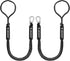 Obcursco 3FT Bungee Dock Lines, Boat Dock Rope, Jet Ski Accessories with 316 Stainless Steel Clip (2 Pack, Black)