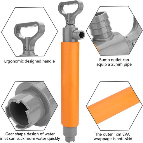 Portable Kayak Bilge Pump - Emergency Hand Pump for Outdoor Survival, Floating Bilge Water Pump