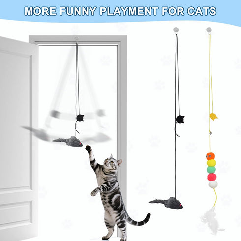 2PCS (28 Inch) Interactive Cat Toys, Hide and Seek Cat Enrichment Toys for Indoor Cats, Automatic Cat Toy Fast Rolling
