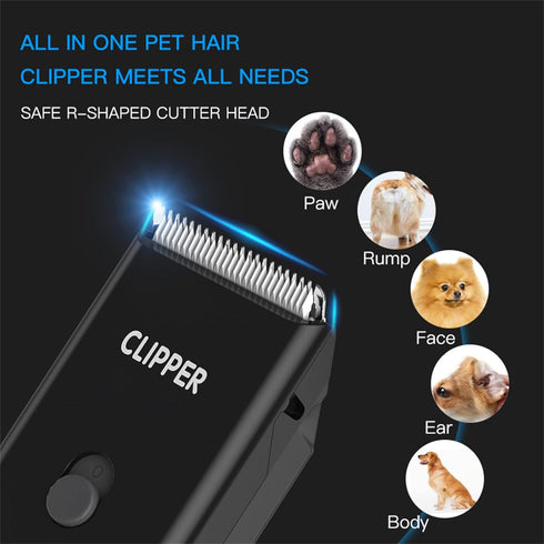 2-in-1 Professional Dog Grooming Kit - Low Noise, Waterproof, USB Rechargeable, and Safe Ceramic Blade - Gift for Dogs