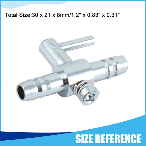 Stainless Steel Air Pump Control Valve, Single Way Air Valve Distributor for Aquarium Pump, 1.2X 0.83x 0.31inch (Silver