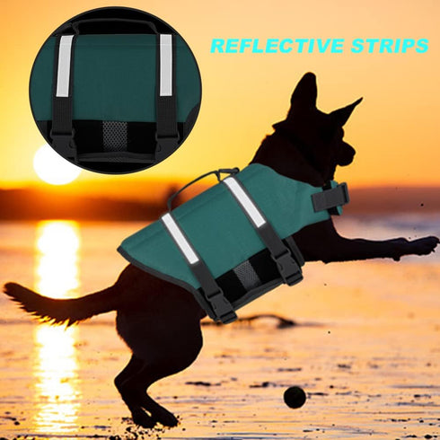 Doglay Dog Life Jacket, Adjustable Puppy Life Vest for Swimming Boating with Reflective Stripes, Superior Buoyancy for