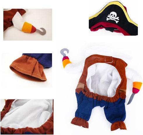 Mikayoo Pet Costume for Dog - Pirates of The Caribbean Style Halloween Suit with Hat (L)
