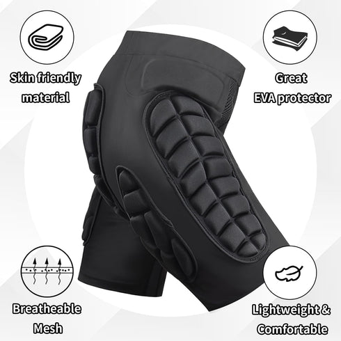 Tentock 3D Protective Hip Shorts for Snowboarding | Butt Padded Safety Impact EVA Protection, XL