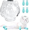 Fhiny Cat Muzzle - Transparent Helmet with 4 Boots - Adjustable Breathable Kitty Hood Anti Bite Bubble Mask for Cats