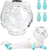 Fhiny Cat Muzzle - Transparent Helmet with 4 Boots - Adjustable Breathable Kitty Hood Anti Bite Bubble Mask for Cats