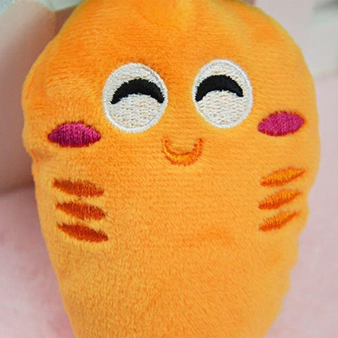 1Pc Soft Dog Toys, Cute Carrot Plush Chew Toy with Squeaker Sound for Puppies and Cats