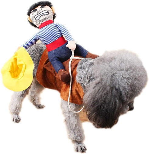 Xiaoyu Pet Dog Cat Halloween Costume, Funny Riding Horse Style Knight Clothing for Dog Cat Cosplay, Size L