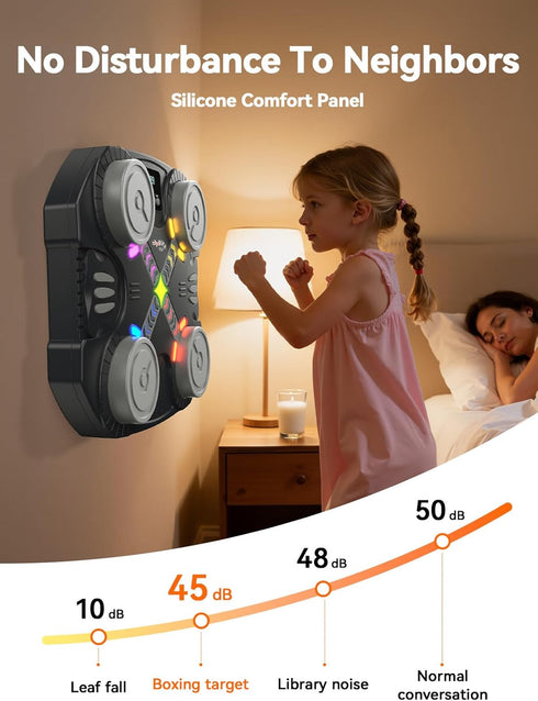 2 3 4 5 6 7 8 Music Boxing Machine for Kids, Year Old Boy Birthday Gift, Wall Mounted Punching Target with LED Lights