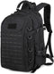 Heavy Duty Zipper Military Backpack, Outdoor Tactical Nylon Canvas Backpack for Hiking, Camping, Travel (Black)