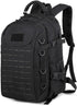 Heavy Duty Zipper Military Backpack, Outdoor Tactical Nylon Canvas Backpack for Hiking, Camping, Travel (Black)