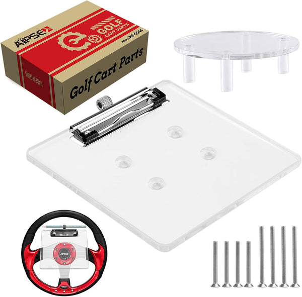 Golf Cart Scorecard Holder with Pencil Holder, Compatible with EZGO, Club Car, Yamaha, Adjustable Pen Spring Loop