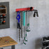 Home Gym Storage Accessory Rack - Organizer with 8 Steel Hooks for Workout Gear, Fitness Resistance Bands
