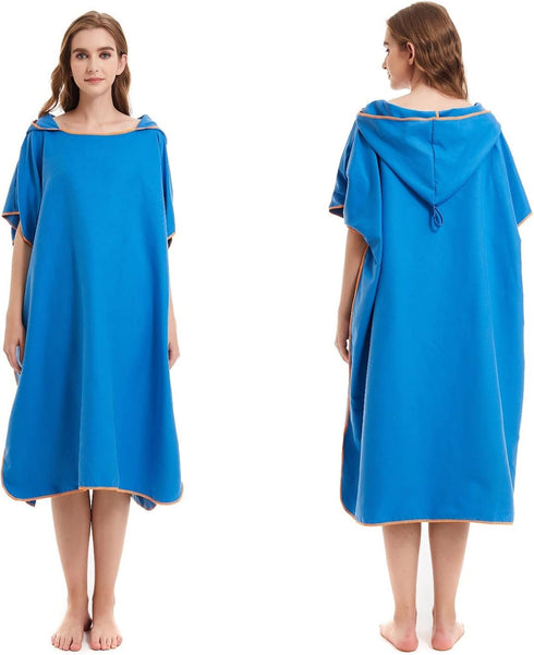 HI SUYI Quick Dry Surf Poncho Changing Towel Robe Hoodie for Adults Men Women,Microfiber