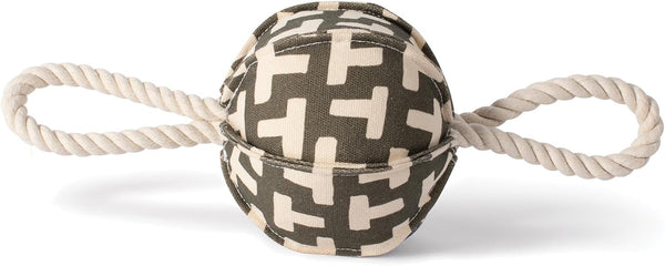 Fringe Studio "Pulling You in Odette Olive 3D Canvas Dog Toy with Tuggable Rope, PetShop Collection