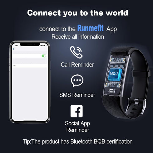Fitness Tracker with Heart Rate Monitor, Step Counter, Smart Watch, Sleep Monitor, IP68 Health Tracker