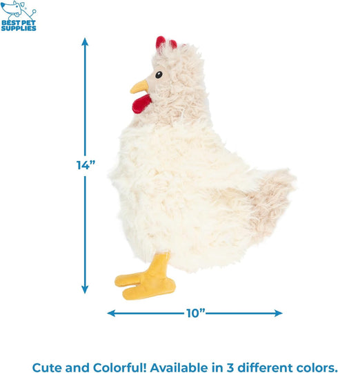 Best Pet Supplies Chicken Crinkle Plush Dog Toys, Colorful Chicken Shape for Interactive Play, Cute Bundle (Brown,