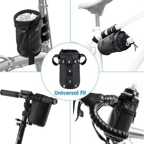 WOTOW Insulated Water Bottle Holder Bag, Bicycle Drink Cup Holder with Shoulder Strap for Cycling