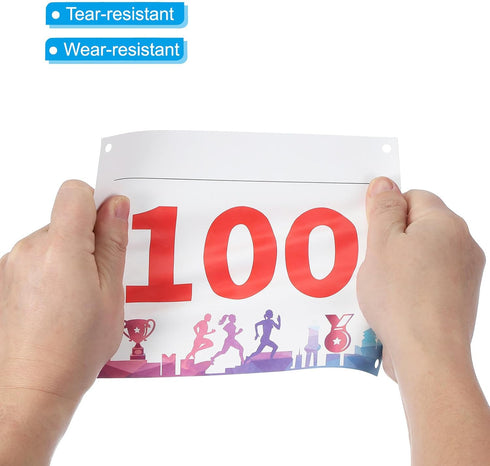 PATIKIL Tearproof Running Bib Numbers, Medals Waterproof Race Competitor Numbers with Safety Pin for Marathon Sports