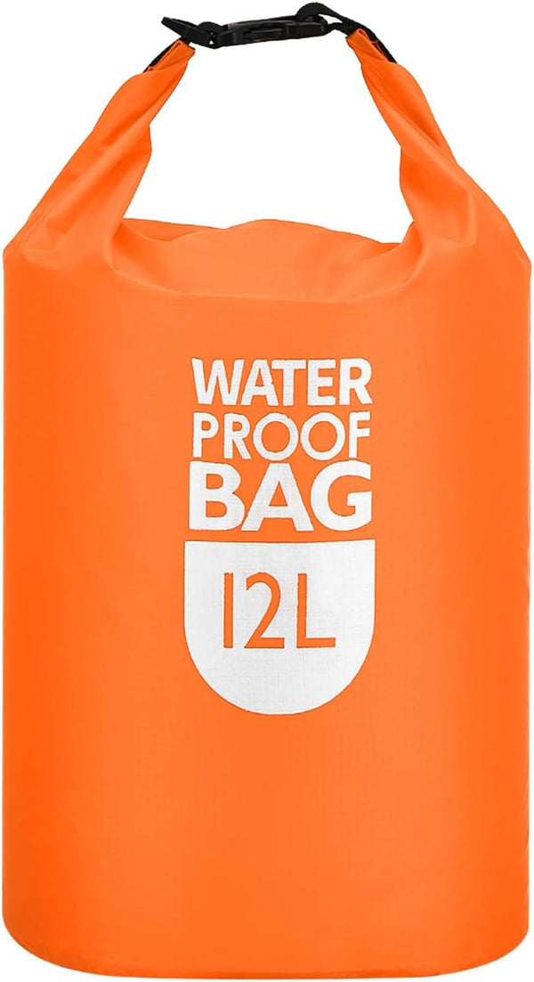 PATIKIL 12L Waterproof Dry Bag, Lightweight Roll Top Bag for Gym, Kayaking, Hiking, Camping, Orange