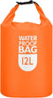 PATIKIL 12L Waterproof Dry Bag, Lightweight Roll Top Bag for Gym, Kayaking, Hiking, Camping, Orange