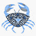 BKR Graphics Blue Crab Bumper Sticker Vinyl Decal 5"