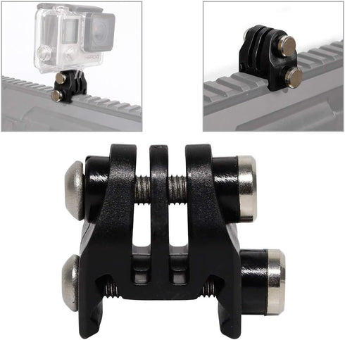 Picatinny Rails Airsoft Gun Rail Mounts Adapter for GoPro Action Camera (Black)