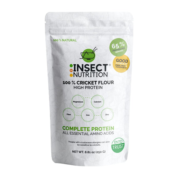 IN INSECT NUTRITION Cricket Flour High Protein 8.82 oz,, 65% Protein, Omega