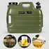 Water Container with Spigot, Portable Green Bucket for Camping, Hiking, Picnic, BBQ, 4.8Gal PE Storage Carrier (Green)
