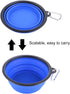 Large Collapsible Dog Bowls, 34oz Travel Water Food Bowls, Portable Foldable Dishes with Carabiner Clip, 2 Pack