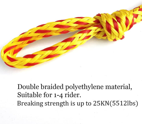 Towable Rope Connector for Tubing,Boat Tubes Quick Connect Rope for Wake Boarding, Ski,Waverunner Water Sports