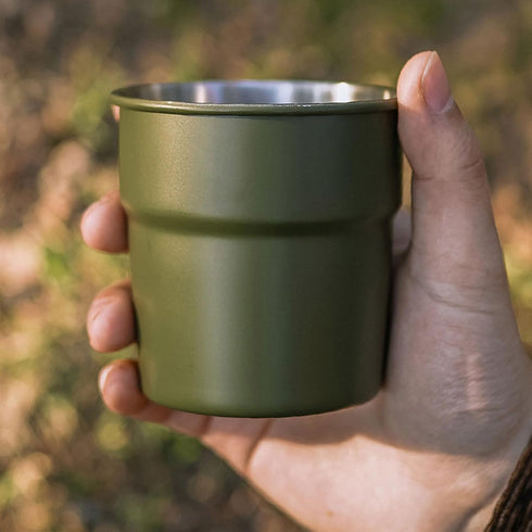 Ywmsfl 4pcs Stainless Steels Drinking Cup Outdoor Travel Coffees Milk Mugs Replacement Stackable Camping Cup